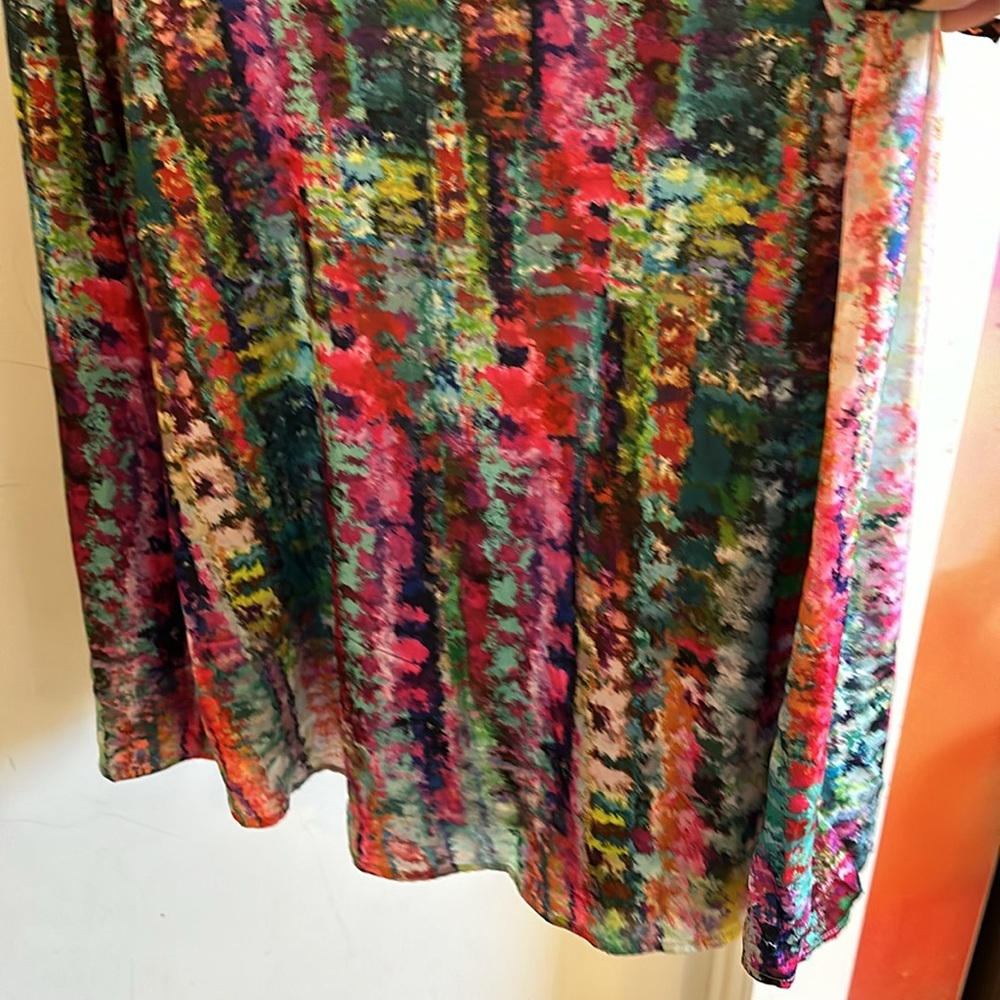 Nicole Miller Multicolor Sequin Maxi Dress with Teal Lining - Picture 3 of 6